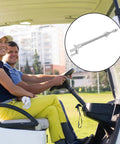 Front Tie Rod Ends Kit For Golf Cart Inner And Outer Rods Easy Install Iron Material Silver Golf Cart Part Compatible With Most Models For Smooth Steering And Reliable Performance shown on transparent background, with golfers in cart