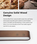 Solid Upgrade Set Of Two Rechargeable Walnut Wood Wall Sconces With Magnetic Mount And Remote Control Featuring 15 Rgb Colors 360 Degree Rotate Dimmable Led Bedside Lamps That Hits Different For Bedroom Decor And Living Room Vibes with design details.