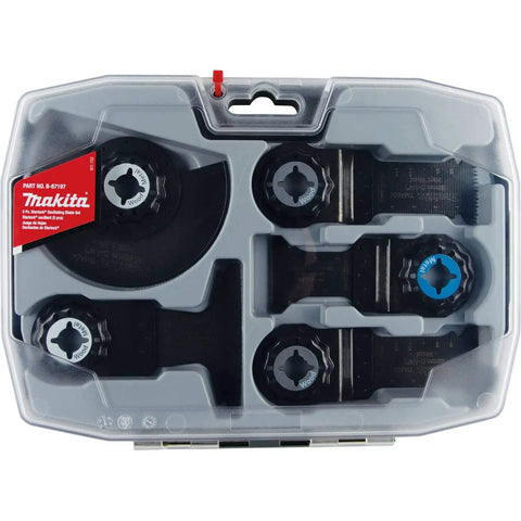 5 Piece Starlock Oscillating Blade Set For Wood And Metal Cutting With Nails Includes Blades B 67016 B 67038 B 67066