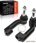 Front Outer Tie Rod End for Ford F-150 2009-2020 (Excludes Raptor), Expedition 2007-2021, Lincoln Navigator 2007-2019, Fix Uneven Tire Wear With Original Dimensions, Easy Install, Front Outer Left and Right, Driver and Passenger. Pair of black steel tie rod ends with threaded joints and dust boots