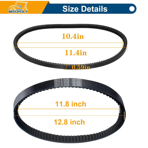 Starter Generator Belt And Clutch Drive Belt Kit size details for EZGO TXT Medalist Golf Cart 1994-2013 Robin Engine