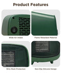 Keep You Toasty Anywhere With This Compact Tabletop 900W PTC Space Heater For Indoor Use, showing wide air intake and mesh protection