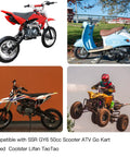 Dirt Bike Gas Line With Filter For GY6 Engines on ATV, Go Kart, Scooter, Moped and Bikes; features SSR, Tao Tao, Apollo models