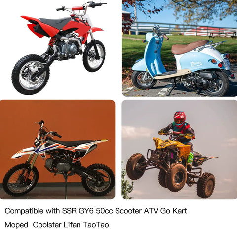 Dirt Bike Gas Line With Filter For GY6 Engines on ATV, Go Kart, Scooter, Moped and Bikes; features SSR, Tao Tao, Apollo models