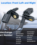 Slick Front Abs Wheel Speed Sensors Built Tough For Driver Or Passenger Side Snappy Replacement Part With Oem Fitment For Vw Passat Jetta Tiguan Beetle Gti Golf Cc Audi A3 Tt 2006 To 2018, showing front left and right sensor view.