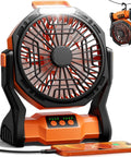 Rechargeable Camping Fan With 20000mAh Battery, LED Light, And Built In Hook, Portable Indoor Outdoor Fan, charging phone