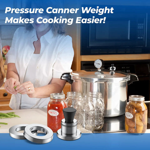 3-Piece Pressure Regulator With 5-Pound Weight Rings For Canning, Delivers 15 PSI, Fits Presto Pressure Canner Models