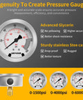 Pressure gauge display from Pro Grade Hydraulic Nitrogen Accumulator Filling Kit with 3 pressure gauges and 7 adapters