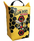 Yellow Jacket Rugged Weather Resistant Archery Discharge Target Bag showing hexagonal pattern and logo with carry handle
