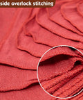 Close-up of 500 Pack 14x14 Shop Towels For Auto Mechanics 100 Percent Cotton Lint Free Commercial Grade Red Rags stitching detail