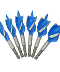 Top Shelf Six Piece Auger Drill Bit Set With Quick Change Quarter Inch Hex Shank Self Feeding Wood Boring Bits for Hardwood and Softwood