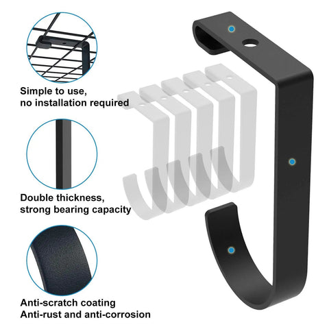 Flat Hook Add On Storage Hooks For Ceiling Racks And Wall Shelving 6 Pack Heavy Duty Garage Organization Clips with details