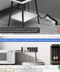 Heavy Duty Power Strip With 20 Amp Switch And 12 Gauge 6 Foot Extension Cord demonstrating safe usage on kitchen counter.