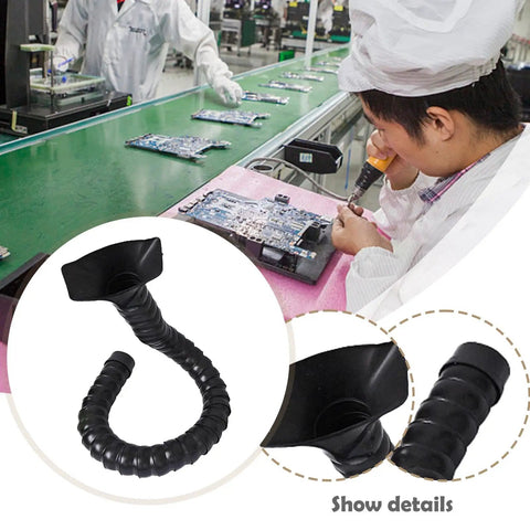 Adjustable Fume Extractor Arm With Hood Pro Grade 3ft Reach Flexible Duct Collector for soldering workstation