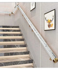 Clear Acrylic Stair Handrail With Crystal Bubble Design Wall Mount Glass Look Banister indoor staircase with modern decor