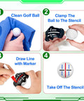 Golf Ball Line Marker Kit With 3 Stencils And 3 Color Markers In Red Blue And Black Alignment Tool For Golf Balls steps guide