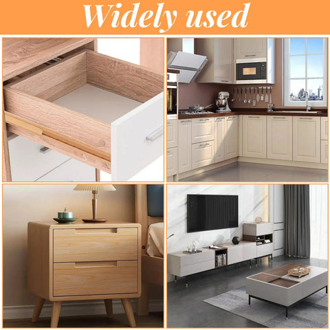 Image showcasing No Fuss Straight Up Smooth Heavy Duty 16 Inch Wood Drawer Slides Premium Beech Hardwood in various furniture settings.