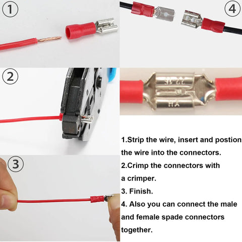 Step-by-step use of 300Pcs 18 Types Crimp Connector Kit With Ring Spade Fork And Butt Terminals 6.3mm Quick Disconnect Terminals