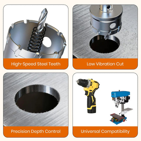 Heavy Duty 2 Pack Hole Saw Set 1-1/4 Inch 32mm With HSS Pilot Bit And Tungsten Carbide Grit Edge Built To Last For Stainless Steel