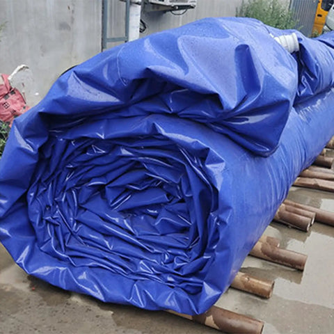 Rolled blue Portable Water Bladder Tank for RV Truck Camper Emergency Rainwater Collection Garden Irrigation and Home Water Storage