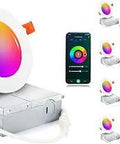 12 Pack 4 Inch Smart WiFi LED Recessed Lights RGBCW Color Changing, Works With Alexa And Google Home, No Hub Needed