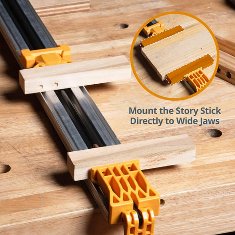 24 Inch Straight Edge Clamp Guide For Circular Saw Router Jigsaw And Drill Press Workhorse with adjustable jaws on woodwork