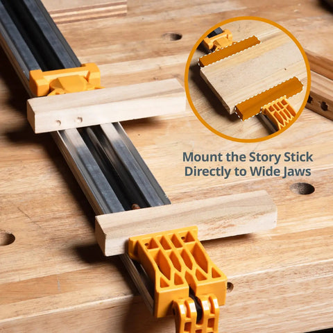 Built Tough Straight Edge Guide Set For Circular Saw Router And Jigsaw Works Like A Dream With Clamps and Rails on Workbench.