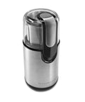 Blade Coffee Grinder With One Touch Control, 4 Ounce Capacity, Onyx Black, featuring a clear lid and stainless steel finish