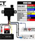 Wiring diagram for Universal Bass Knob With Digital Voltmeter Blue LED Display Remote Gain Control Pushable On Off Power Switch