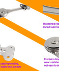 HZyizhihang heavy-duty lid stay hinges, 1 pair, silver metal, adjustable load capacity, 180° opening