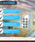 Valve Cover Gasket Set For GM V8 Engines 4.8L 5.3L 6.0L 6.2L Compatible With Chevy Silverado Suburban Tahoe Trailblazer GMC Sierra Yukon Envoy Cadillac Escalade Oil Leak Fix Replacement blue rubber gaskets and seals