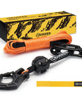 3/16 Inch 50 Foot Synthetic Winch Rope Kit With 8200 Lbs Capacity, Protective Sleeve, Fairlead, Hook And Stopper, Orange