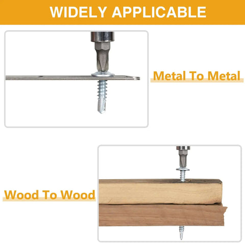 All In One Self Tapping Screws Set For Metal Wood And Plastic 125Pcs Galvanized Phillips Truss Head used on metal and wood