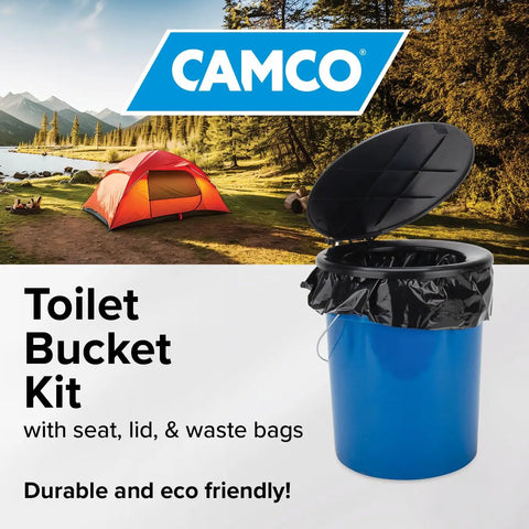 Rock Solid Five Gallon Portable Toilet Bucket With Snap On Seat And Lid Campout Ready For Hunting Or Rv Travel Delivers Slick Wipe Down Cleaning And Snug Secure Fit Every Time