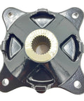 Heavy Duty Rear Wheel Hub With Black Machined Finish For Ranger Utility Models showing detailed top view with splined center.