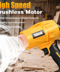 Cordless 20V Max Leaf Blower With High Speed Brushless Motor Handheld Jet Fan For Quick Patio Cleanup Lawn Care Blowing Leaves And Dust Battery Not Included shown in workshop