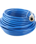 Straight Up Top Rated Heavy Duty Ultra Tough Air Compressor Hose Polyurethane Pneumatic Super Resilient Tubing Ideal For Construction Sites Auto Shops And Garages 20 Meters Long Quarter Inch NPT Blue Fittings Work Horse Gear Proven Performance coiled blue polyurethane air compressor hose with 1/4 inch NPT fitting