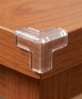 4 Pack PVC Corner Protectors for Tables and Dressers no tools needed easy install edge guards table close-up