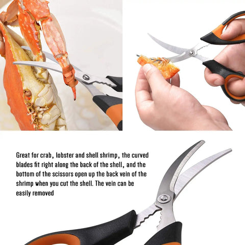 Stainless steel seafood scissors cutting crab and shrimp from 20 Pack Seafood Crackers And Tools Set Party Ready Gear