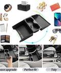 2025 2026 Hyundai Tucson Center Console Organizer Lower Tray With Cup Holder For Limited And Hybrid Models Black ABS