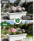 Before and after using Easy Fit Adjustable Drip Irrigation Drippers Set of 30 with 360 Degree Flow Control for 4 to 7 mm tubing