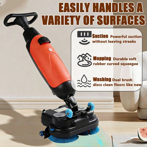 Heavy Duty Commercial Floor Sweeper Machine With Self Propelled 360 Degree Rotating Head For Industrial Workshops And Warehouses. Efficient Hand Push Scrubber Polisher Cleans Wet Dry Debris Stains On Various Hard Surface Flooring Types For A Spotless