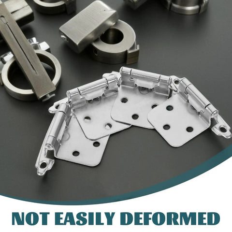 Heavy Duty Spring Loaded Cabinet Hinges 4 Pack for Kitchen Cabinets and Furniture, Self Closing Iron Hinge Set displayed