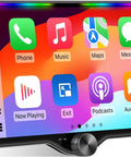 Dope 10.1 Inch QLED Double Din Car Stereo With Wireless CarPlay And Android Auto displaying colorful app icons