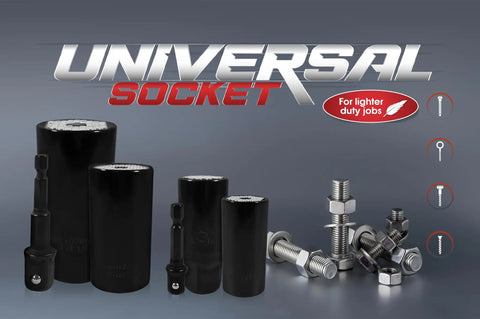Universal Socket 3/8 Inch Bad Boy Tool That Adapts From 7 To 19 mm And 1/4 To 3/4 Inch Nuts Self Adjusting Chrome Vanadium Steel
