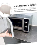 Set Of 10 Mica Sheets For Microwave Oven Waveguide Insulation Heat Resistant Kitchen Must Have Accessory shown with microwave open