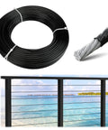 150 Ft Black Vinyl Coated Wire Rope One Eighth Inch ID Overmolded To Three Sixteenth Inch OD 7x7 Stainless Cable for WR17