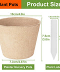 132 Pack 4 Inch Pulp Plant Pots With Drainage Holes Seedling Nursery Box Seed Starting Tray And 132 Plant Labels size details