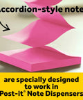Accordion-style pink notes for Cat Themed Pop Up Sticky Note Dispenser With 3x3 Pink Notes 45 Sheets Easy Refill Cute Desk Organizer