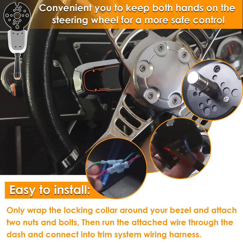Installation process of Bezel Control Switch For Seastar Hydraulic, Cable And Tilt Steering with wiring details displayed.